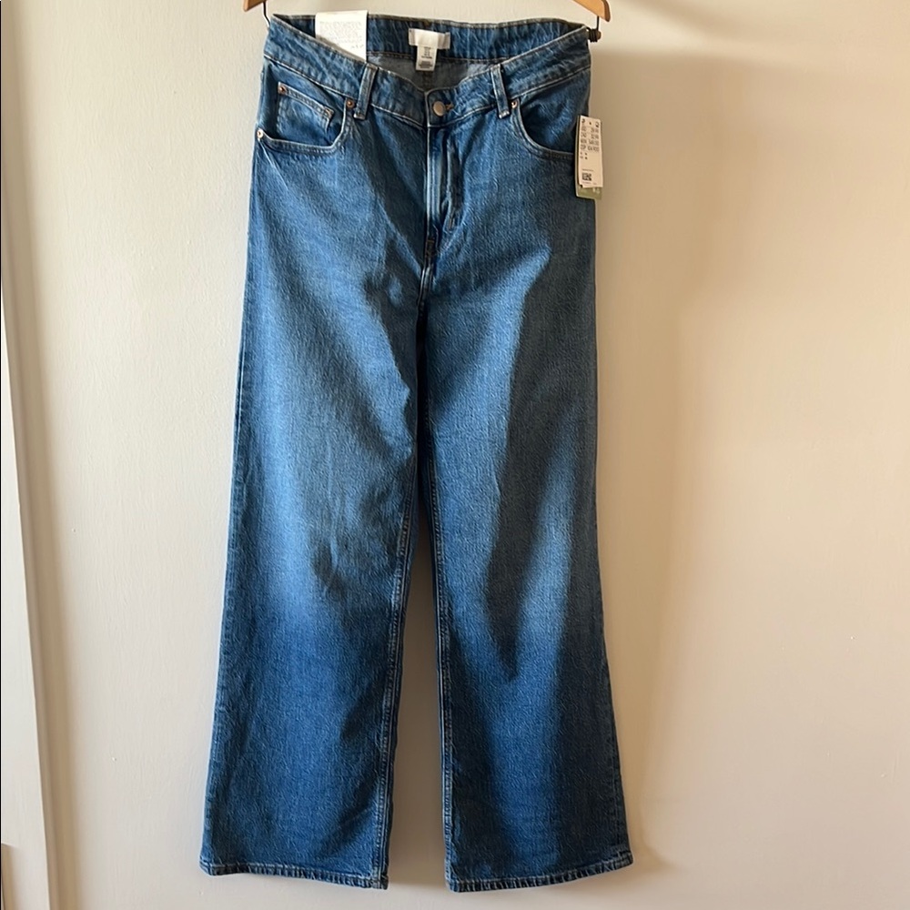 H&M Blue Flare Wide Leg Jeans